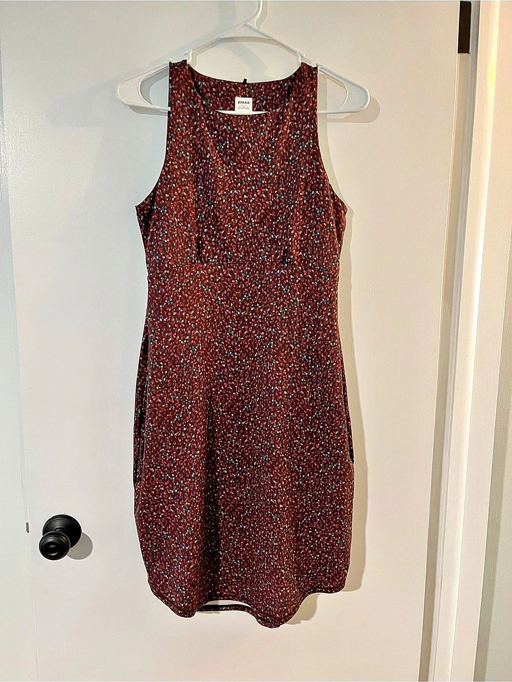 prAna Jewel Lake Summer Dress Abstract Mini Brown & Multicolor Small Like New
